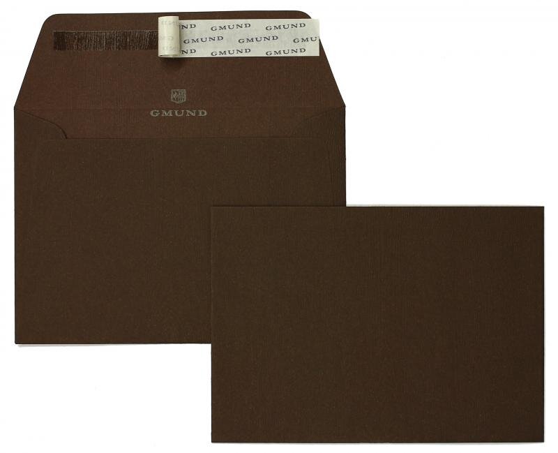 enveloppes colorées marron (bouleau mariné) 125 x 176 mm (b6) | 100 g/m² texturé | sans fenêtre | fermeture adhésive | rabat droit | 100 pièces