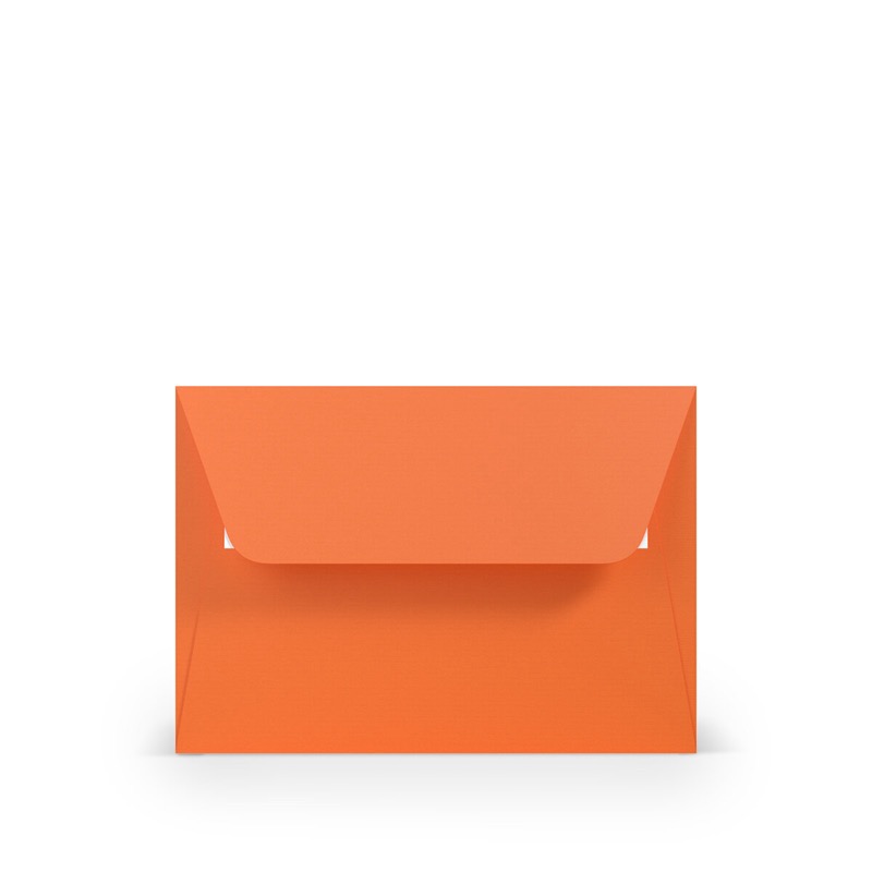 enveloppes colorées orange 125 x 176 mm (b6) | 100 g/m² côtelé (paperado) | sans fenêtre | fermeture adhésive | rabat droit | 100 pièces