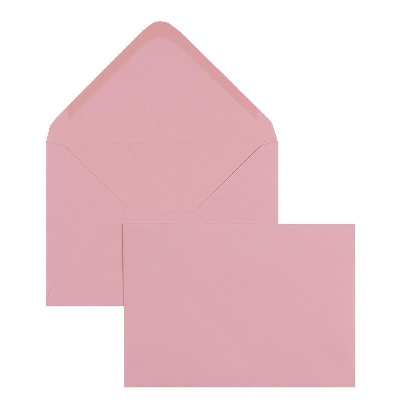 enveloppes colorées rose 125 x 176 mm (b6) | 100 g/m² offset | sans fenêtre | fermeture gommée | rabat pointu | 100 pièces