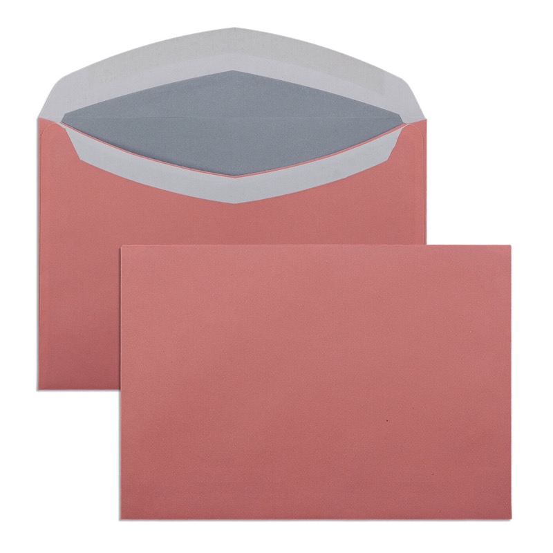 enveloppes colorées rose 125 x 176 mm (b6) | 75 g/qm offset | sans fenêtre | fermeture gommée | rabat arrondi | 100 pièces