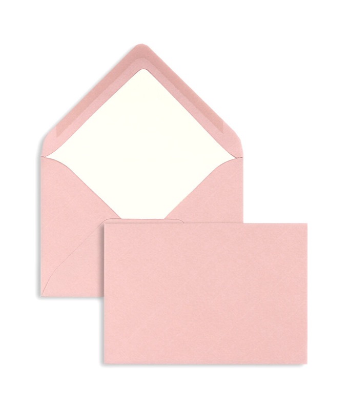 enveloppes colorées rose (vieux rose) 125 x 176 mm (b6) | 100 g/qm côtelé (paperado) | sans fenêtre | fermeture gommée | rabat pointu | 100 pièces