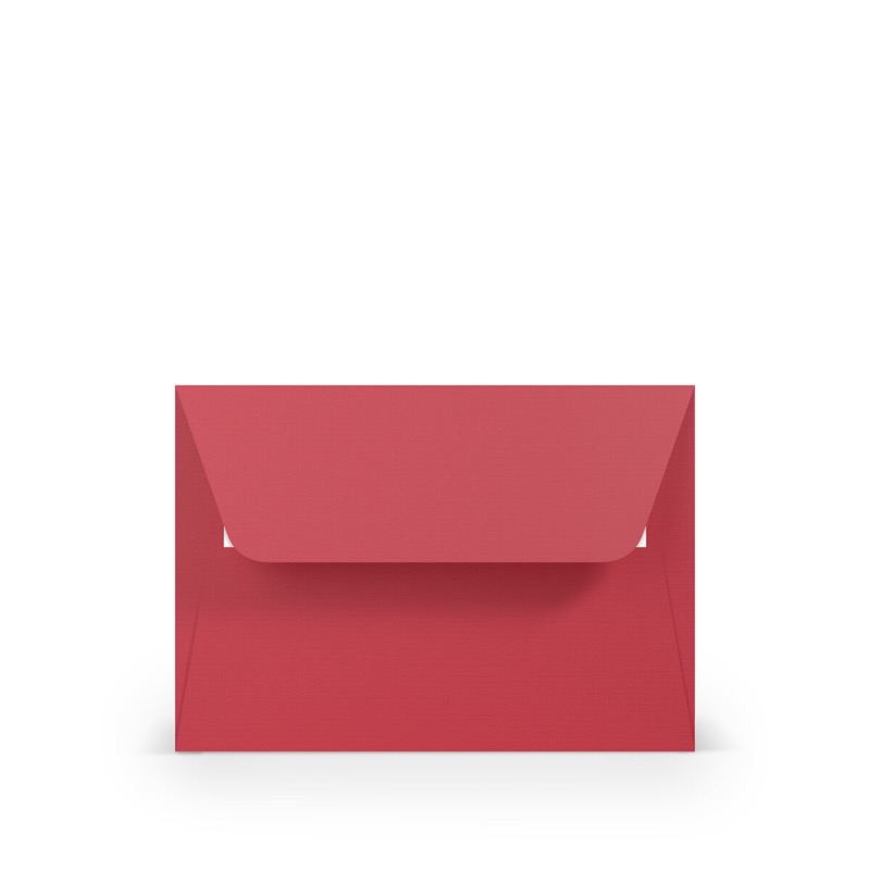 enveloppes colorées rouge 125 x 176 mm (b6) | 100 g/m² côtelé (paperado) | sans fenêtre | fermeture adhésive | rabat droit | 100 pièces