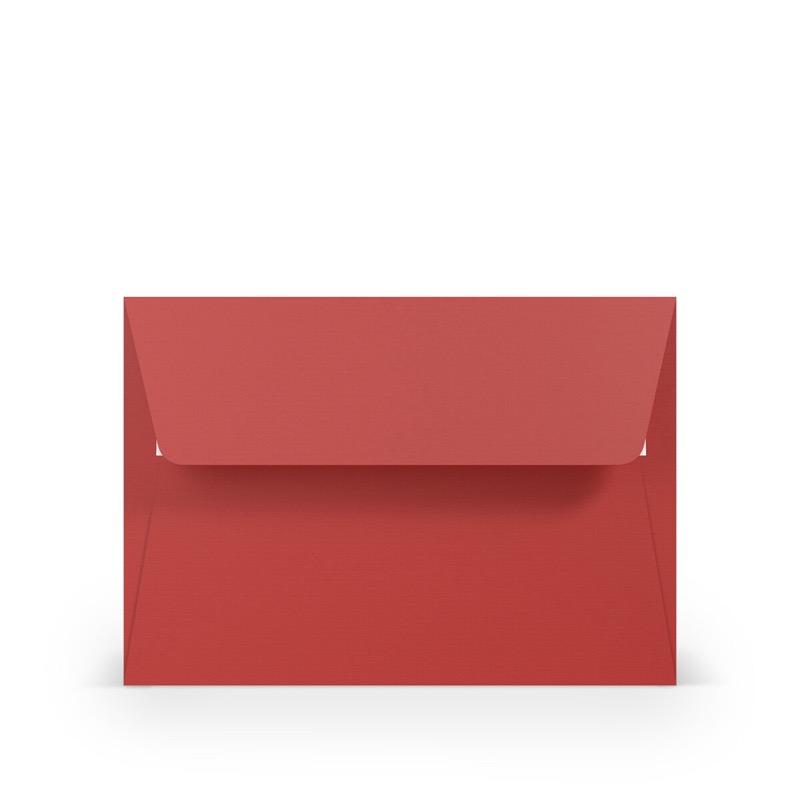 enveloppes colorées rouge (rouge tomate) 125 x 176 mm (b6) | 100 g/m² côtelé (paperado) | sans fenêtre | fermeture adhésive | rabat droit | 100 pièces
