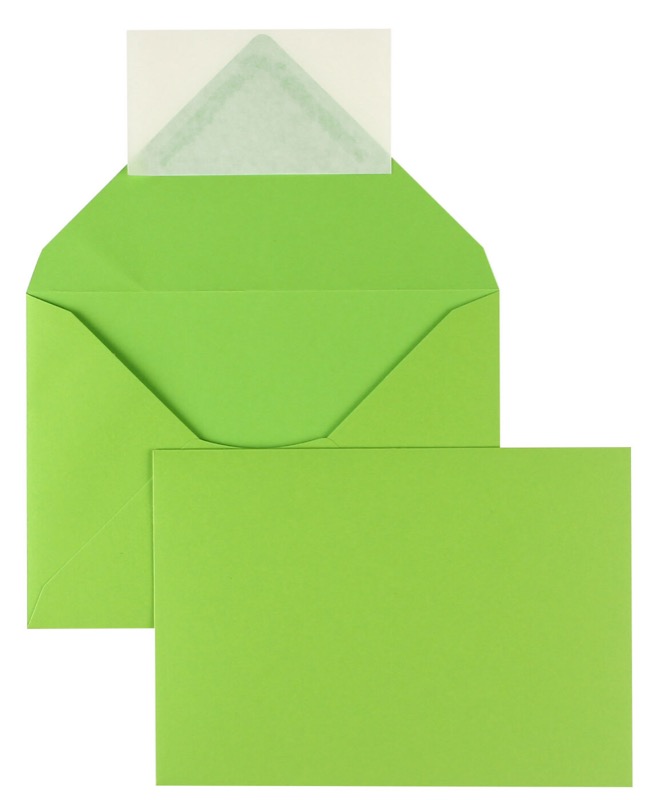 enveloppes colorées vert 125 x 176 mm (b6) | 130 g/qm colorista | sans fenêtre | fermeture adhésive | rabat pointu | 100 pièces