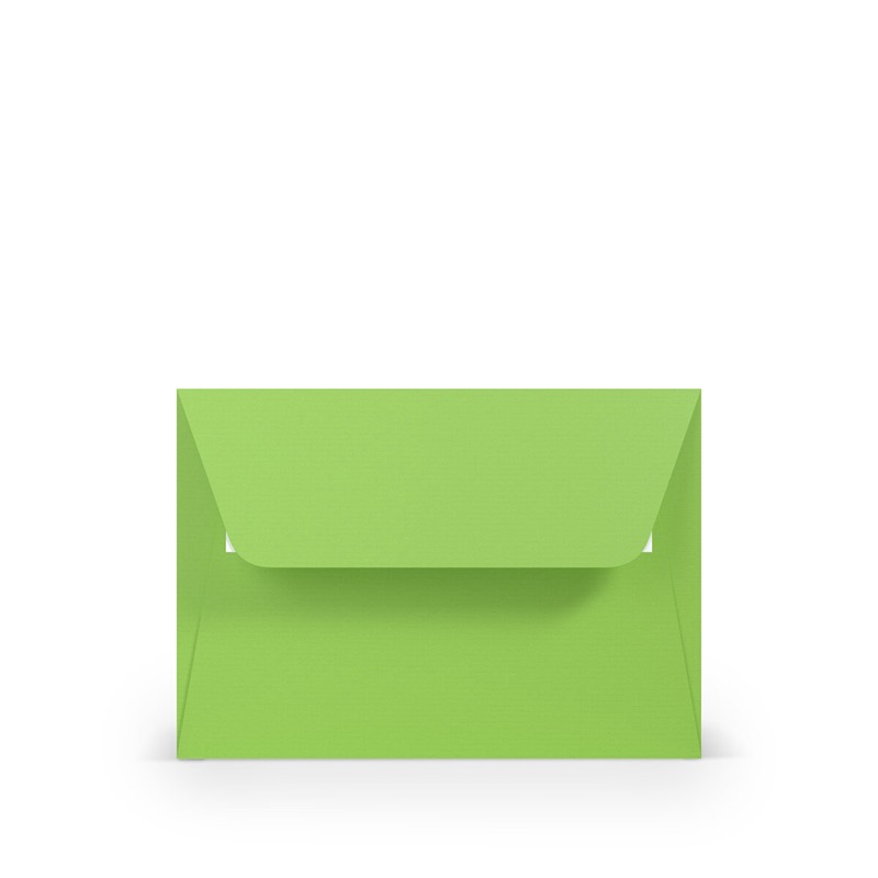 enveloppes colorées vert (pomme) 125 x 176 mm (b6) | 100 g/qm côtelé (paperado) | sans fenêtre | fermeture adhésive | rabat droit | 100 pièces