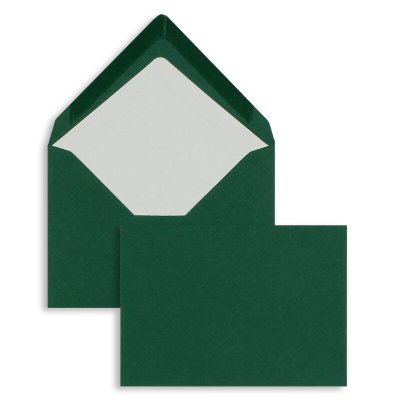 enveloppes colorées vert (vert sapin) 125 x 176 mm (b6) | 100 g/m² côtelé (paperado) | sans fenêtre | fermeture gommée | rabat pointu | 100 pièces