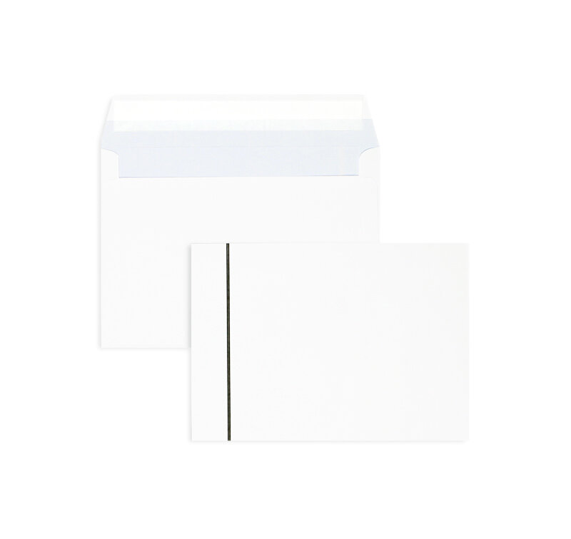 enveloppes de deuil blanc 125 x 176 mm (b6) | 120 g/qm offset | sans fenêtre | fermeture adhésive | rabat droit | 50 pièces