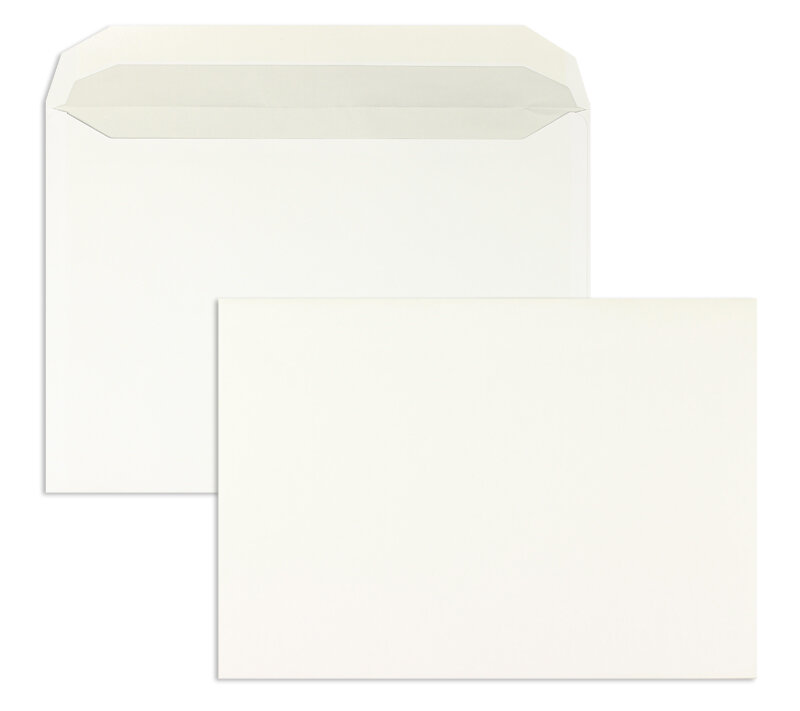 enveloppe de mise sous pli blanc 229 x 324 mm (c4) | 100 g/m² offset | sans fenêtre | fermeture gommée | rabat trapézoïdal | 250 pièces