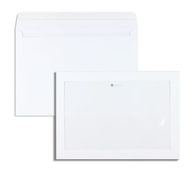 enveloppes avec fenêtre publicitaire blanc 229 x 324 mm (c4) | 120 g/m² offset | avec fenêtre | fermeture adhésive | rabat droit | 250 pièces