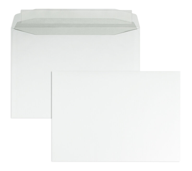enveloppes blanc 229 x 324 mm (c4) | 120 g/m² offset | sans fenêtre | fermeture adhésive | rabat droit | 250 pièces