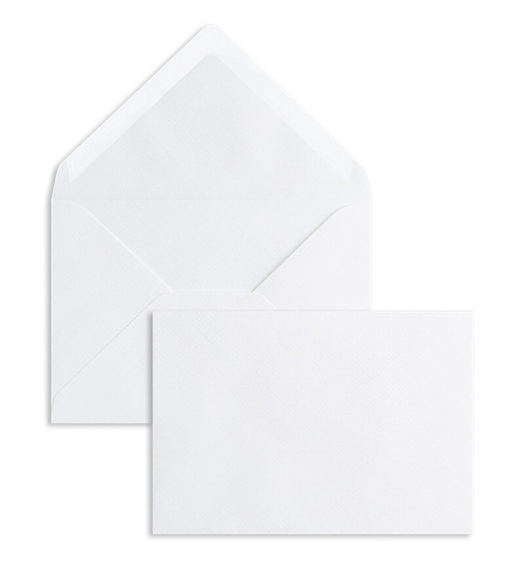 enveloppes blanc (blanc naturel) 229 x 324 mm (c4) | 135 g/m² côtelé | sans fenêtre | fermeture gommée | rabat pointu | 100 pièces