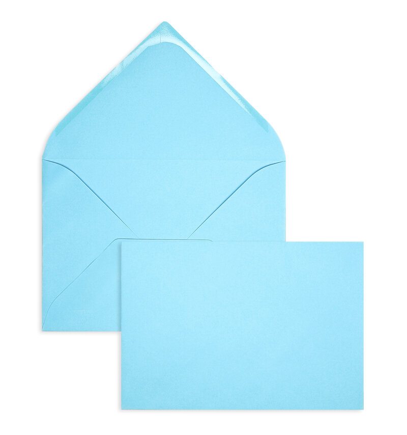 enveloppes colorées bleu (bleu arctique) 229 x 324 mm (c4) | 120 g/m² velin | sans fenêtre | fermeture gommée | rabat pointu | 100 pièces