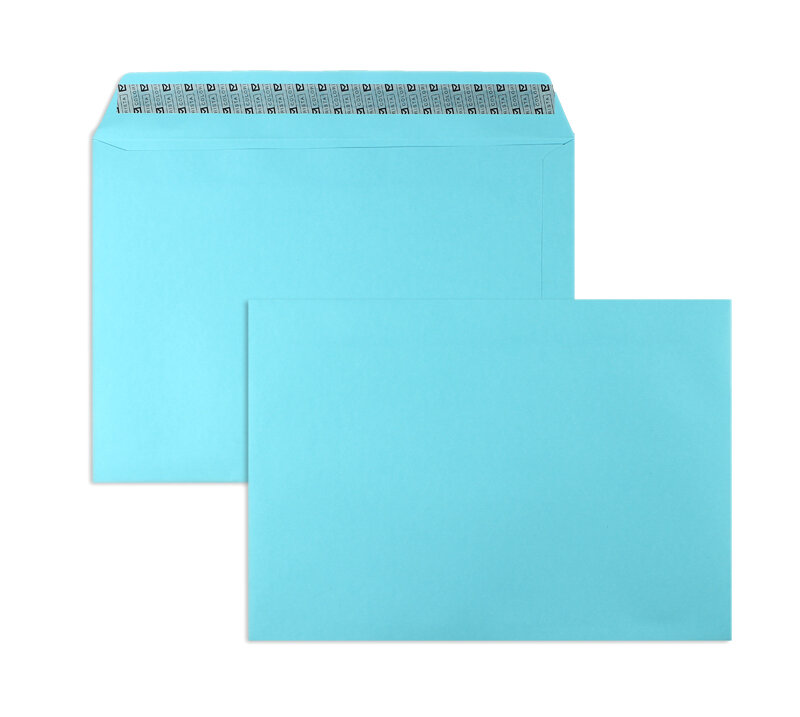 enveloppes colorées bleu (bleu clair) 229 x 324 mm (c4) | 120 g/qm colorista | sans fenêtre | fermeture adhésive | rabat droit | 50 pièces