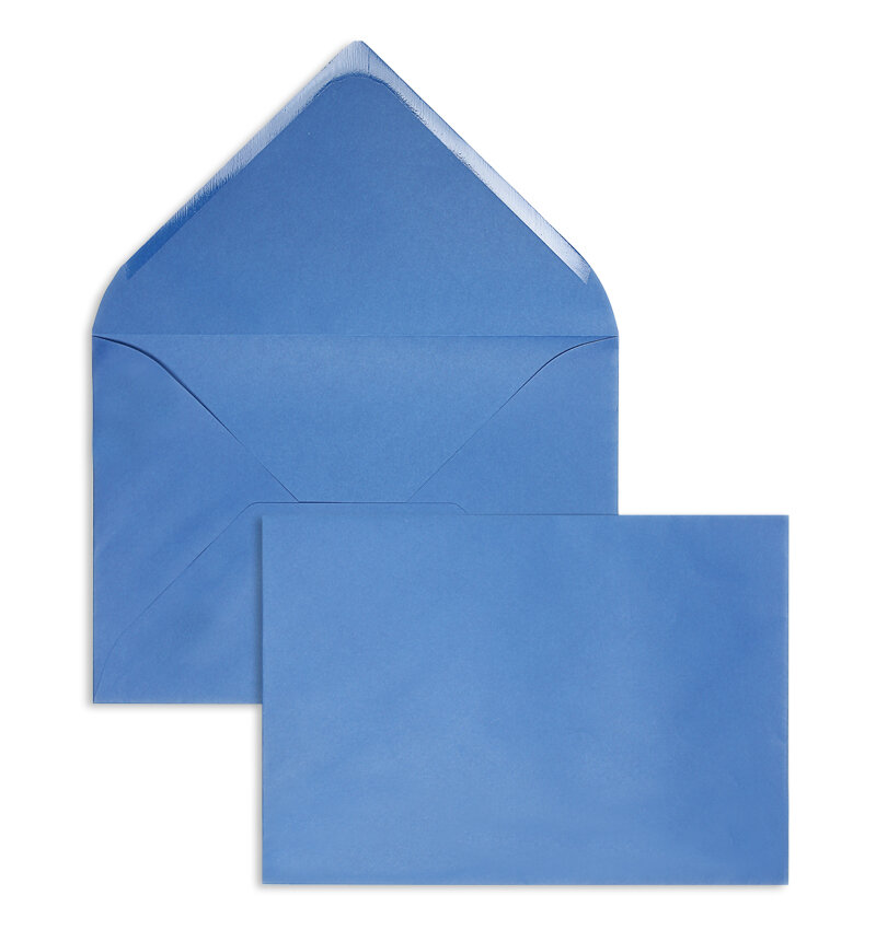 enveloppes colorées bleu (bleu otan) 229 x 324 mm (c4) | 120 g/m² velin | sans fenêtre | fermeture gommée | rabat pointu | 100 pièces