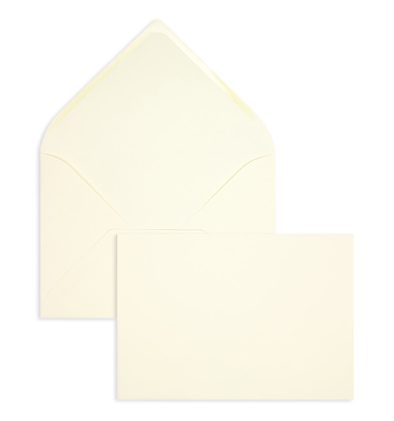 enveloppes colorées crème (blanc crème) 229 x 324 mm (c4) | 135 g/m² côtelé | sans fenêtre | fermeture gommée | rabat pointu | 100 pièces