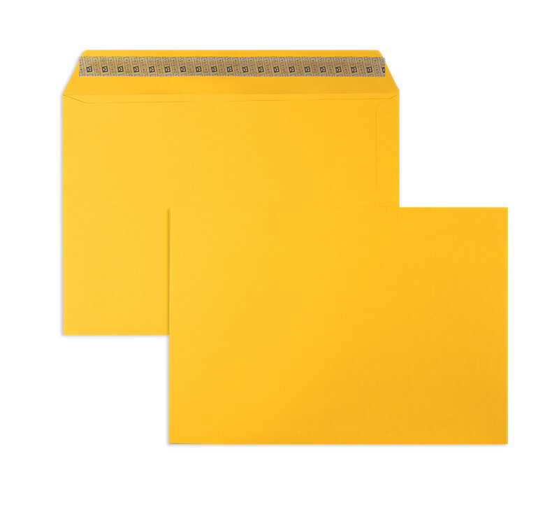 enveloppes colorées jaune (jaune d'or) 229 x 324 mm (c4) | 120 g/qm colorista | sans fenêtre | fermeture adhésive | rabat droit | 50 pièces