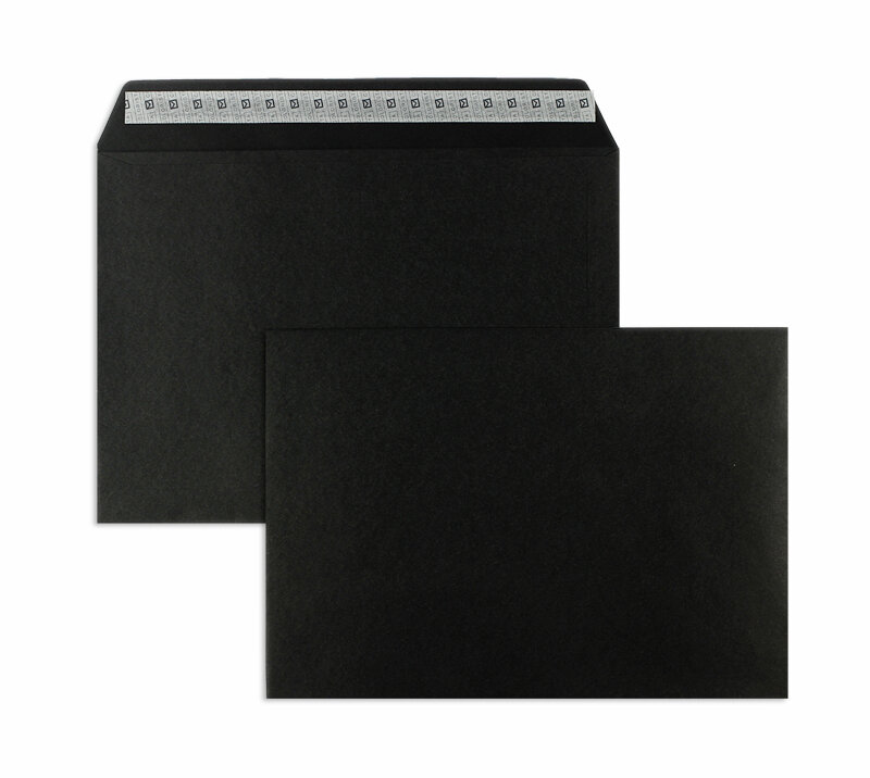 enveloppes colorées noir 229 x 324 mm (c4) | 120 g/qm colorista | sans fenêtre | fermeture adhésive | rabat droit | 50 pièces