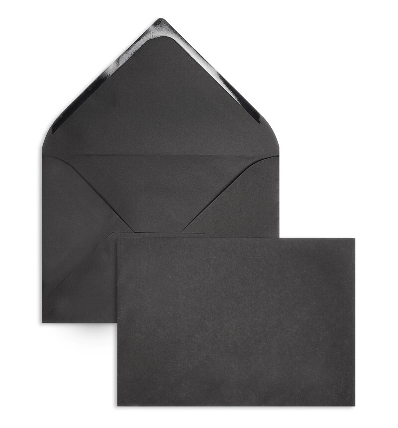 enveloppes colorées noir 229 x 324 mm (c4) | 120 g/m² velin | sans fenêtre | fermeture gommée | rabat pointu | 100 pièces