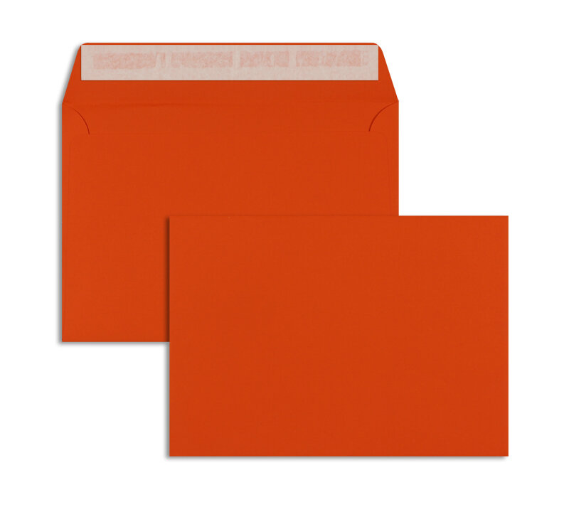 enveloppes colorées orange (abricot royal) 229 x 324 mm (c4) | 140 g/m² soyeux lisse | sans fenêtre | fermeture adhésive | rabat droit | 125 pièces