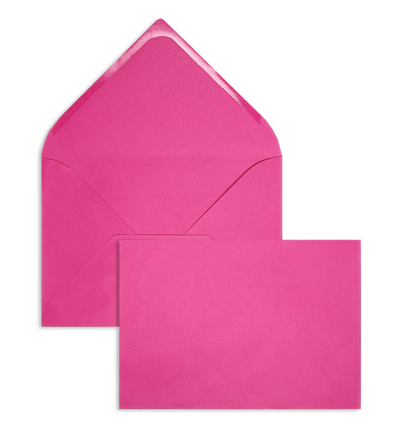 enveloppes colorées rose (rose foncé flamant) 229 x 324 mm (c4) | 120 g/m² velin | sans fenêtre | fermeture gommée | rabat pointu | 100 pièces