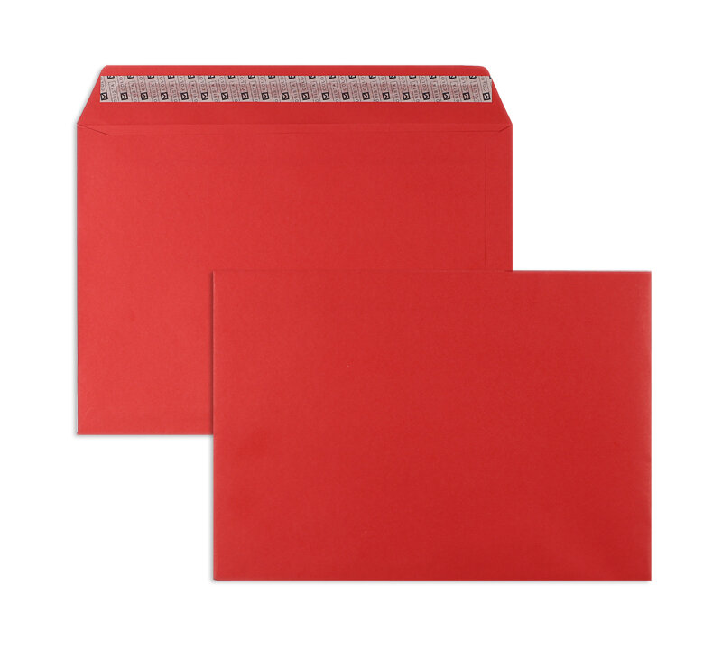 enveloppes colorées rouge 229 x 324 mm (c4) | 120 g/m² colorista | sans fenêtre | fermeture adhésive | rabat droit | 50 pièces