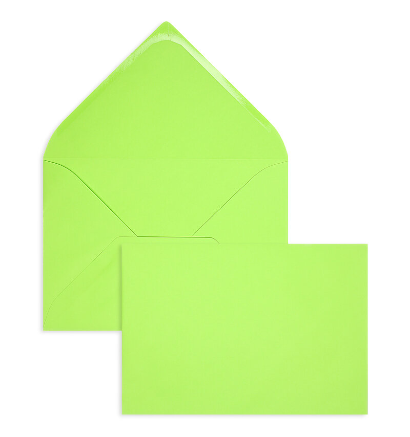 enveloppes colorées vert (vert clair) 229 x 324 mm (c4) | 120 g/m² velin | sans fenêtre | fermeture gommée | rabat pointu | 100 pièces