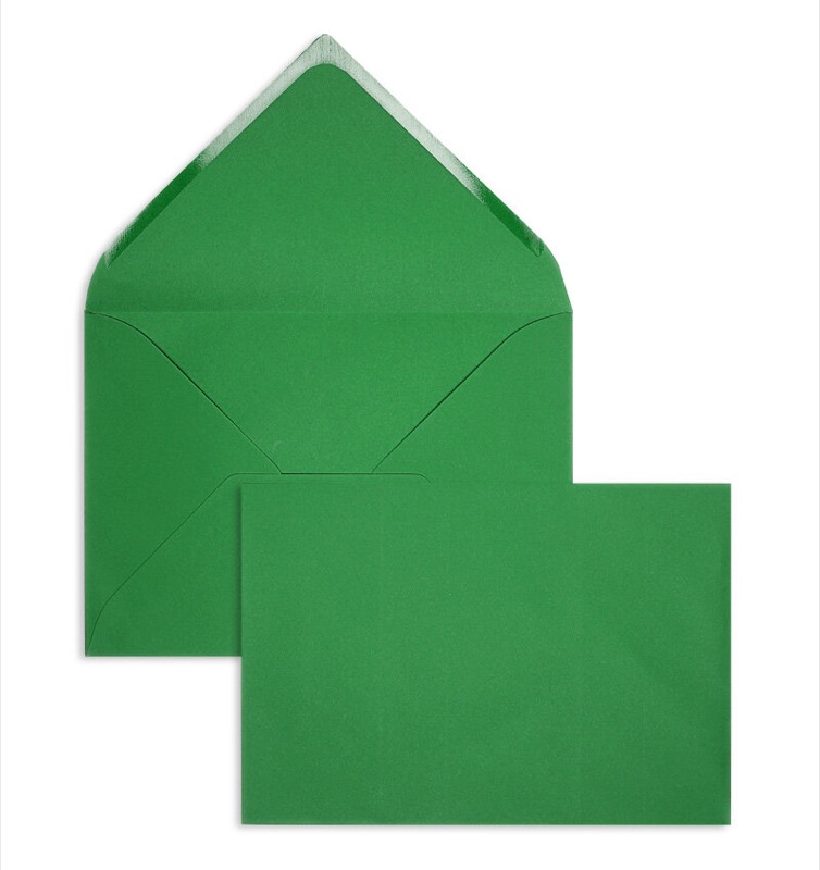 enveloppes colorées vert (vert mousse) 229 x 324 mm (c4) | 120 g/m² velin | sans fenêtre | fermeture gommée | rabat pointu | 100 pièces