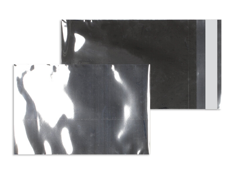 enveloppes de feuille plastique colorées argent 229 x 324 mm (c4) | feuille pp aluminée - brillante | sans fenêtre | fermeture adhésive | rabat droit | 250 pièces