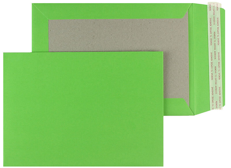 enveloppes dos cartonné colorées vert 229 x 324 mm (c4) | 110 g/m² offset | sans fenêtre | fermeture adhésive | rabat droit | 125 pièces