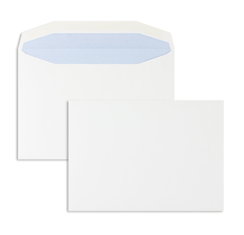 enveloppe de mise sous pli blanc 162 x 229 mm (c5) | 110 g/m² offset | sans fenêtre | fermeture gommée | rabat trapézoïdal | 500 pièces
