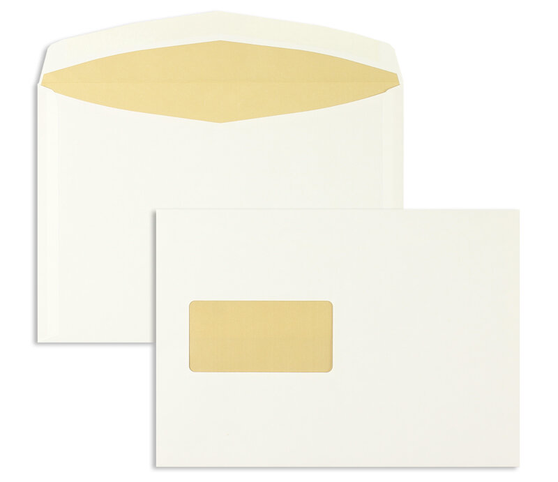 enveloppe de mise sous pli colorées crème 162 x 229 mm (c5) | 90 g/m² biotop 3 | avec fenêtre | fermeture gommée | rabat arrondi | 500 pièces