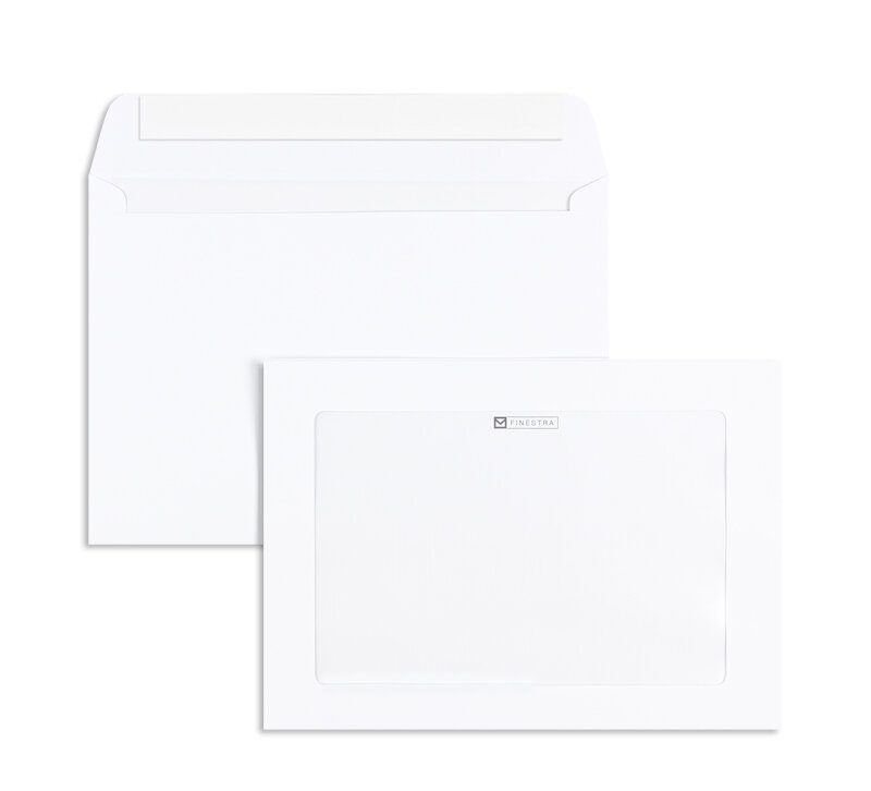 enveloppes avec fenêtre publicitaire blanc 162 x 229 mm (c5) | 100 g/m² offset | avec fenêtre | fermeture adhésive | rabat droit | 500 pièces