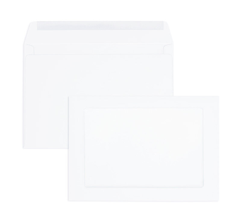 enveloppes avec fenêtre publicitaire blanc 162 x 229 mm (c5) | 120 g/m² offset | avec fenêtre | fermeture gommée | rabat droit | 500 pièces