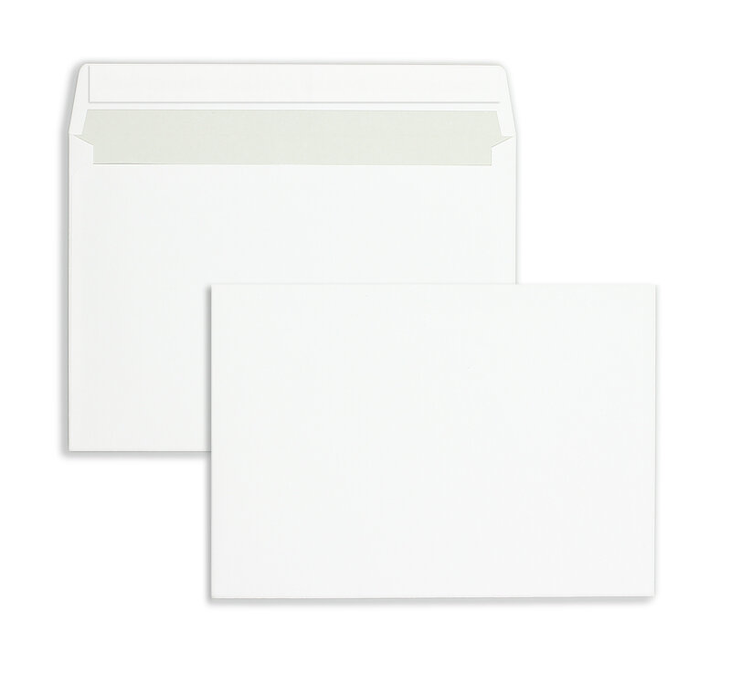 enveloppes blanc 162 x 229 mm (c5) | 100 g/m² offset | sans fenêtre | fermeture adhésive | rabat droit | 500 pièces
