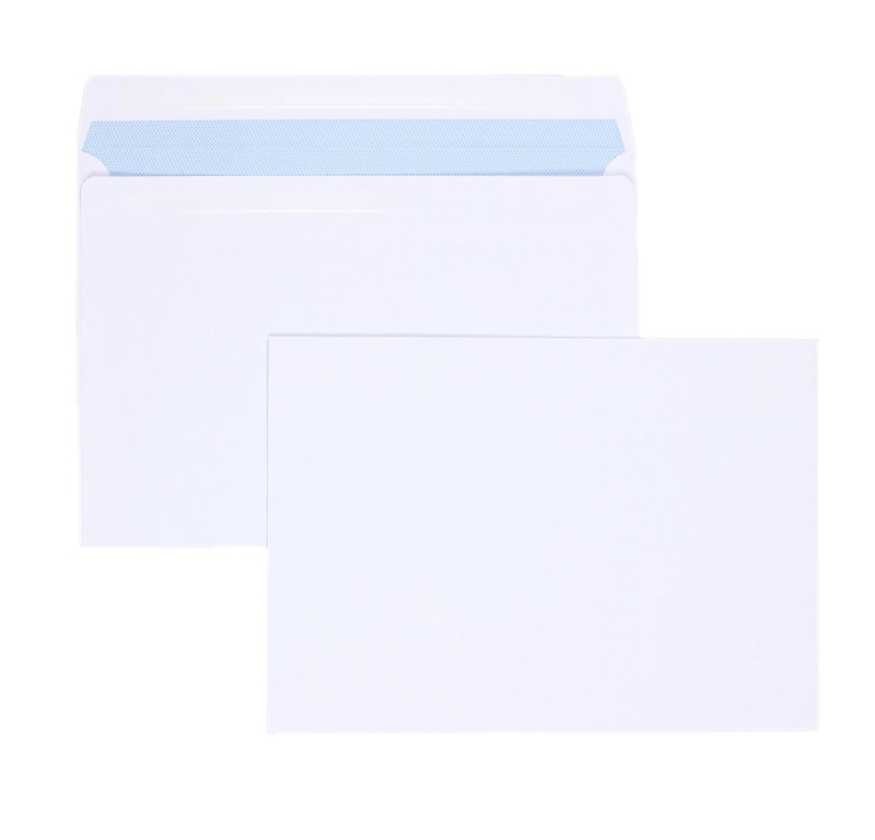 enveloppes blanc 162 x 229 mm (c5) | 100 g/m² offset | sans fenêtre | fermeture autocollante | rabat droit | 500 pièces