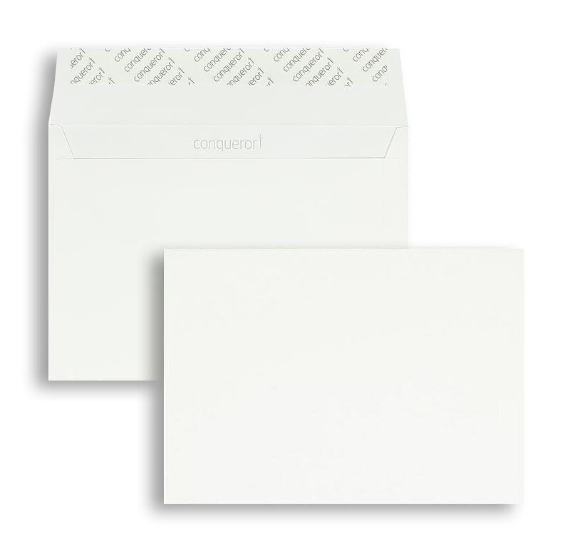 enveloppes blanc 162 x 229 mm (c5) | 120 g/m² conqueror smooth/lisse | sans fenêtre | fermeture adhésive | rabat droit | 250 pièces