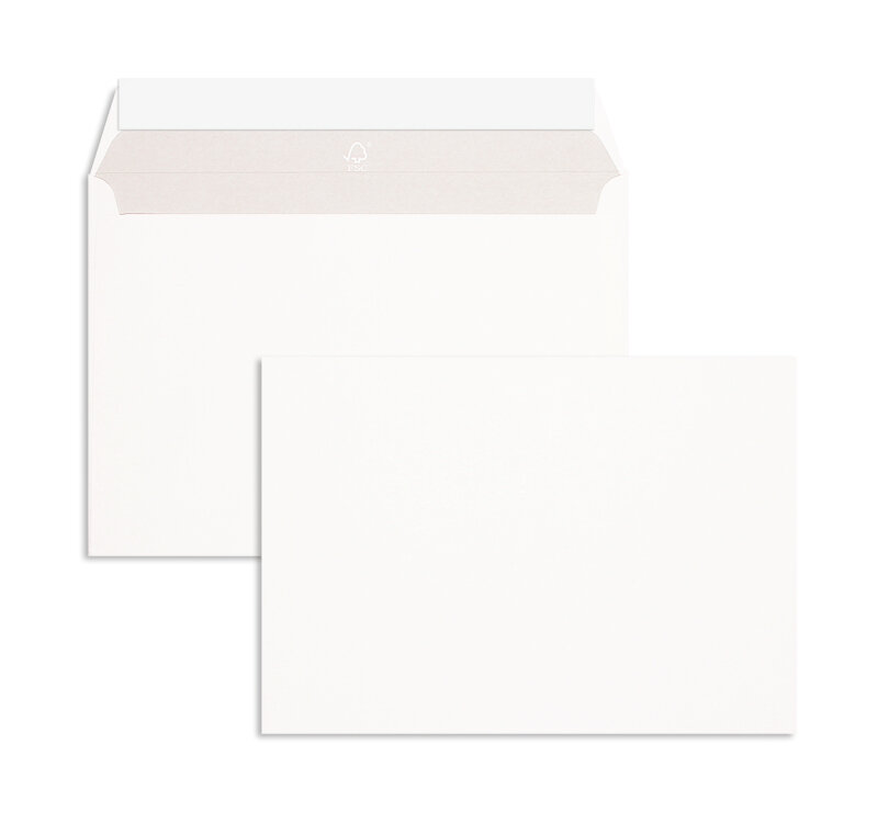 enveloppes blanc 162 x 229 mm (c5) | 120 g/m² fine´s®polar | sans fenêtre | fermeture adhésive | rabat droit | 500 pièces