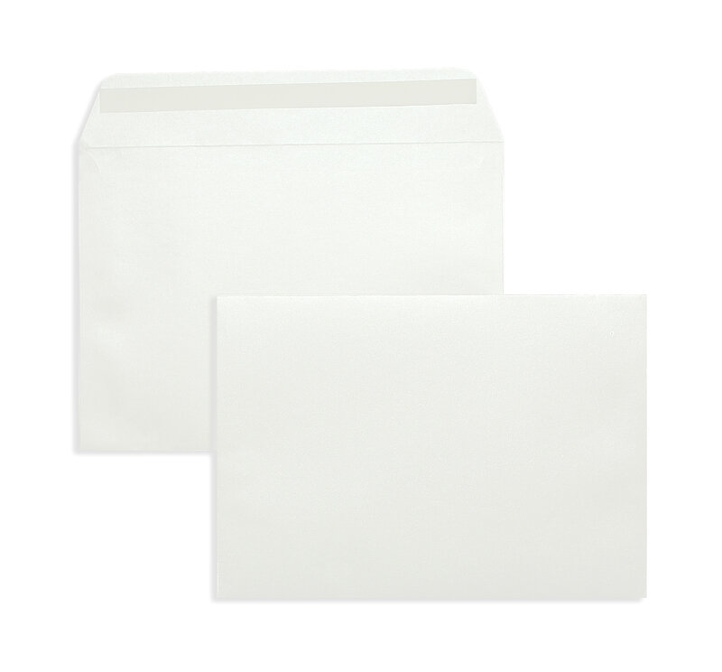 enveloppes blanc (blanc alpin) 162 x 229 mm (c5) | 120 g/m² brillant | sans fenêtre | fermeture adhésive | rabat droit | 100 pièces