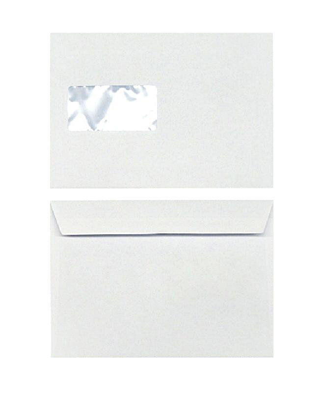 enveloppes blanc (blanc d'hiver) 162 x 229 mm (c5) | 100 g/m² lonajet | avec fenêtre | fermeture adhésive | rabat droit | 500 pièces
