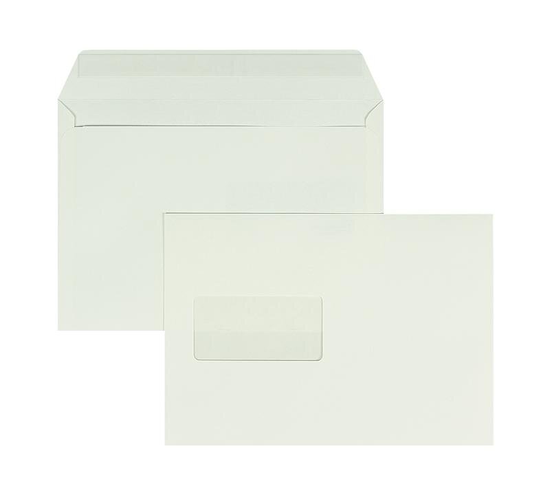enveloppes blanc (blanc d'hiver) 162 x 229 mm (c5) | 120 g/m² mat | avec fenêtre | fermeture adhésive | rabat droit | 500 pièces