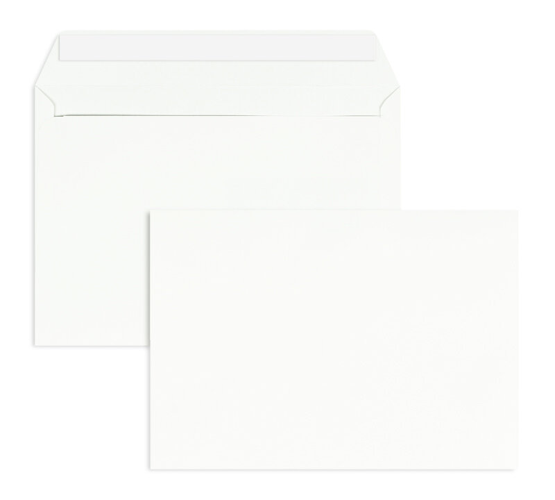 enveloppes blanc (blanc d'hiver) 162 x 229 mm (c5) | 120 g/m² mat | sans fenêtre | fermeture adhésive | rabat droit | 500 pièces