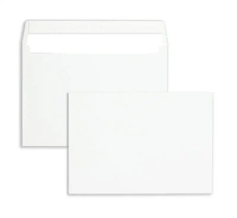enveloppes blanc (blanc d'hiver) 162 x 229 mm (c5) | 120 g/m² offset | sans fenêtre | fermeture adhésive | rabat droit | 500 pièces