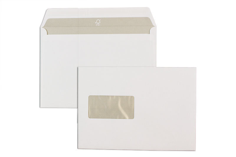 enveloppes blanc (blanc fin) 162 x 229 mm (c5) | 120 g/m² fine´s®nature | avec fenêtre | fermeture adhésive | rabat droit | 500 pièces