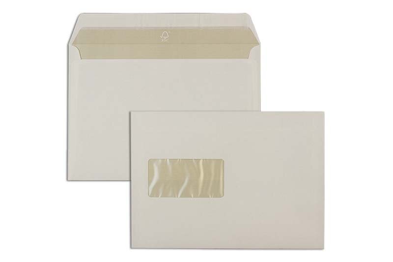 enveloppes blanc (blanc jaunâtre) 162 x 229 mm (c5) | 120 g/m² fine´s®pure | avec fenêtre | fermeture adhésive | rabat droit | 500 pièces