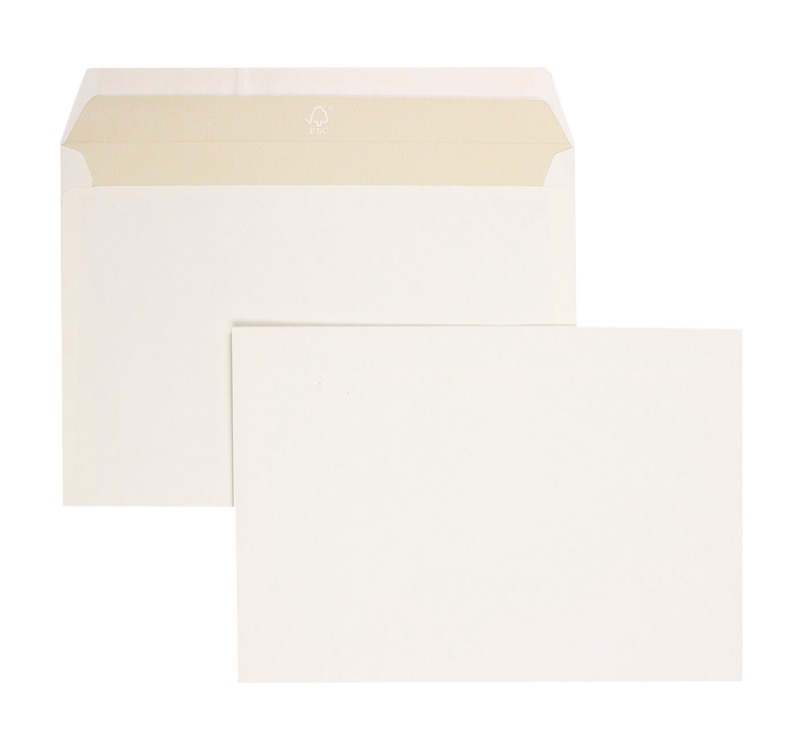enveloppes blanc (blanc jaunâtre) 162 x 229 mm (c5) | 120 g/m² fine´s®pure | sans fenêtre | fermeture adhésive | rabat droit | 500 pièces