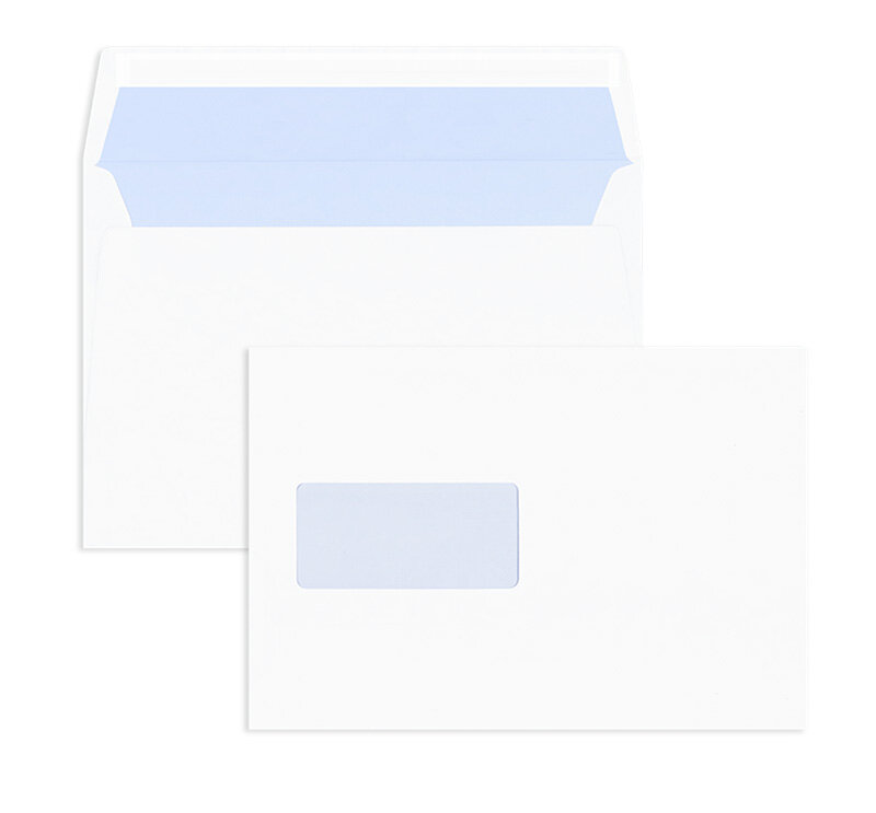 enveloppes blanc (blanc naturel) 162 x 229 mm (c5) | 120 g/qm mat | avec fenêtre | fermeture adhésive | 250 pièces