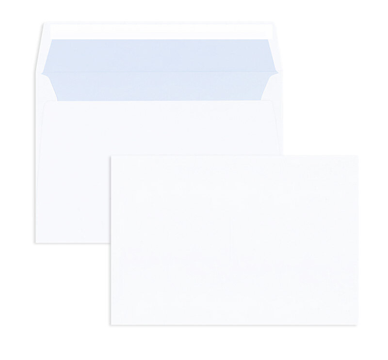 enveloppes blanc (mat blanc) 162 x 229 mm c5 | 120 g/qm recycling | sans fenêtre | fermeture adhésive | rabat droit | 250 pièces