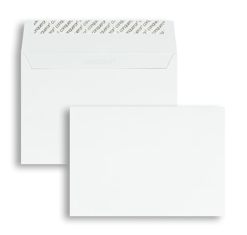 enveloppes blanc (très blanc) 162 x 229 mm (c5) | 120 g/m² conqueror smooth cx22 | sans fenêtre | fermeture adhésive | rabat droit | 250 pièces