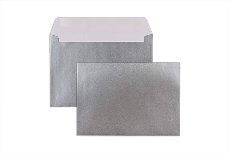 enveloppes colorées argent 162 x 229 mm (c5) | 100 g/m² offset | sans fenêtre | fermeture adhésive | rabat droit | 100 pièces