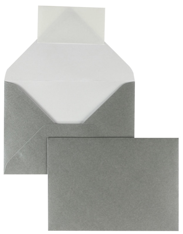 enveloppes colorées argent 162 x 229 mm c5 | 90 g/qm offset | sans fenêtre | fermeture adhésive | rabat pointu | 100 pièces